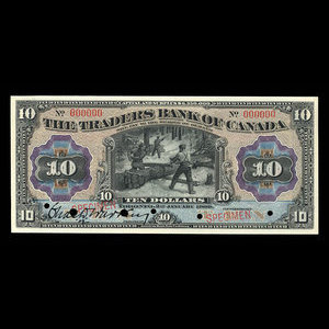 Canada, Traders Bank of Canada, 10 dollars : January 2, 1909