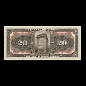 Canada, Traders Bank of Canada, 20 dollars : January 2, 1909