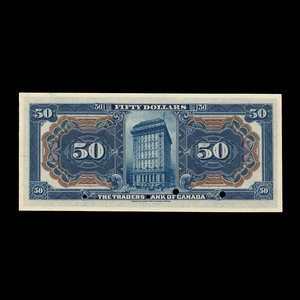 Canada, Traders Bank of Canada, 50 dollars : January 2, 1909