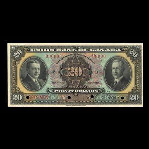 Canada, Union Bank of Canada (The), 20 dollars : July 1, 1921