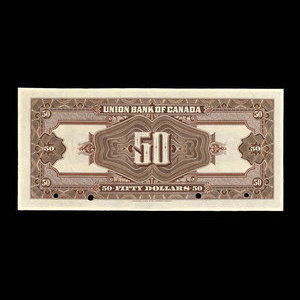 Canada, Union Bank of Canada (The), 50 dollars : July 1, 1921
