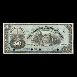 Canada, Union Bank of Halifax, 50 dollars : September 1, 1904
