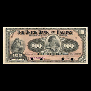 Canada, Union Bank of Halifax, 100 dollars : September 1, 1904
