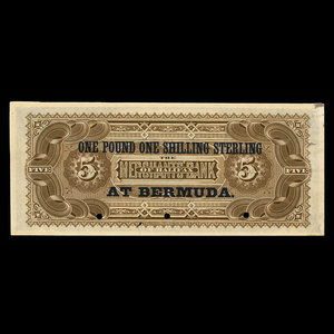Bermuda, Merchants' Bank of Halifax, 1 pound, 1shilling : July 1, 1880