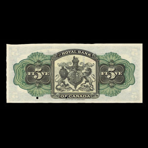 Grenada, Royal Bank of Canada, 5 dollars : January 2, 1909