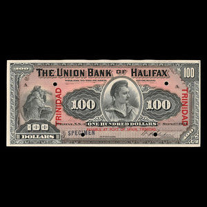 Trinidad, Union Bank of Halifax, 100 dollars : September 1, 1904