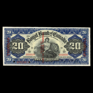 Trinidad, Royal Bank of Canada, 20 dollars : January 2, 1909