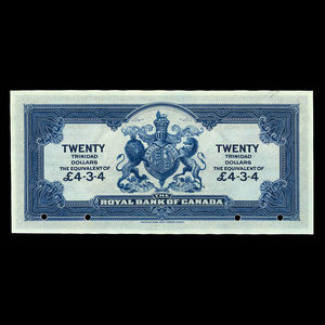Trinidad, Royal Bank of Canada, 20 dollars : January 2, 1920