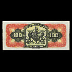 Trinidad, Royal Bank of Canada, 100 dollars : January 2, 1909