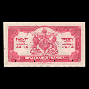 Trinidad, Royal Bank of Canada, 20 dollars : January 3, 1938