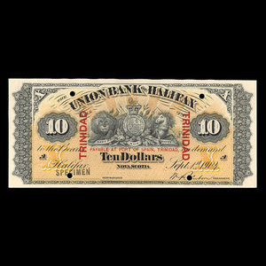 Trinidad, Union Bank of Halifax, 10 dollars : September 1, 1904