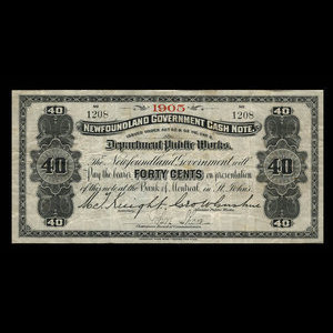 Canada, Newfoundland - Department of Public Works, 40 cents : 1905
