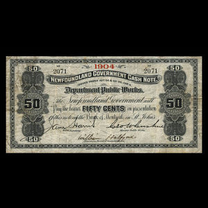 Canada, Newfoundland - Department of Public Works, 50 cents : 1904