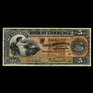 Canada, Canadian Bank of Commerce, 5 dollars : January 2, 1906