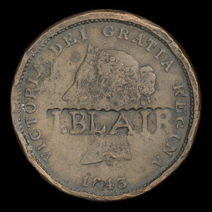 Canada, Province of New Brunswick, 1 penny : 1843