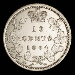 Canada, Victoria, 10 cents : 1864