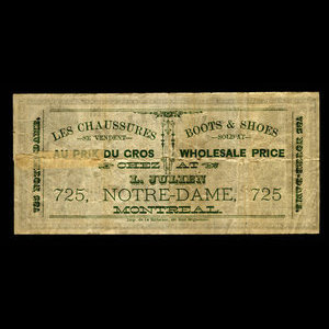Canada, L. Julien, no denomination : 1887