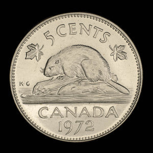 Canada, Elizabeth II, 5 cents : 1972