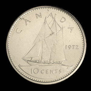 Canada, Elizabeth II, 10 cents : 1972