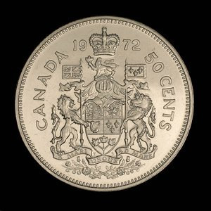 Canada, Elizabeth II, 50 cents : 1972