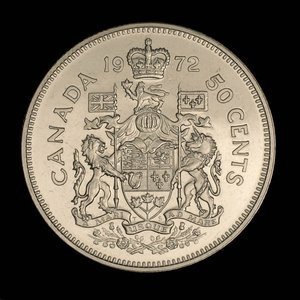 Canada, Elizabeth II, 50 cents : 1972