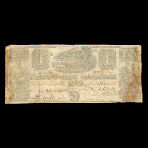 Canada, Mechanics Bank of St. John's, 1 piastre : July 20, 1853