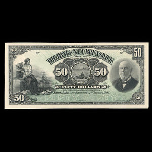 Canada, Bank of New Brunswick, 50 dollars : January 2, 1906