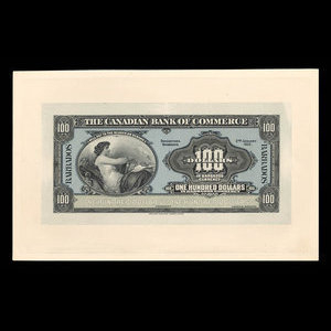 Barbados, Canadian Bank of Commerce, 100 dollars : January 2, 1922