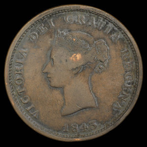 Canada, Province of New Brunswick, 1 penny : 1843