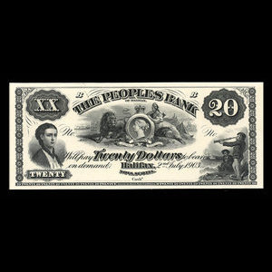 Canada, People's Bank of Halifax, 20 dollars : July 2, 1903