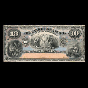 Canada, Bank of Nova Scotia, 10 dollars : July 2, 1877