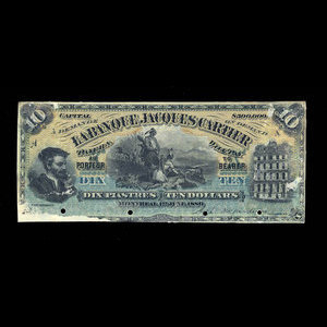 Canada, Banque Jacques-Cartier, 10 piastres : June 1, 1889