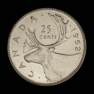 Canada, George VI, 25 cents : 1952