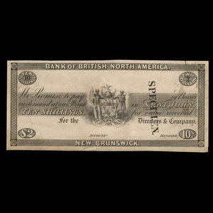 Canada, Bank of British North America, 2 dollars : 1838