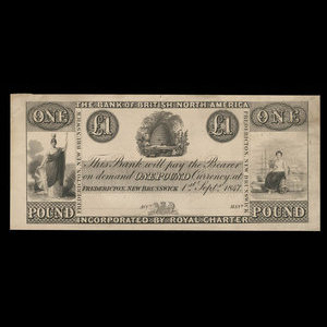 Canada, Bank of British North America, 1 pound : September 1, 1847