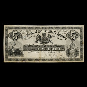 Canada, Bank of British North America, 5 dollars : May 1, 1875