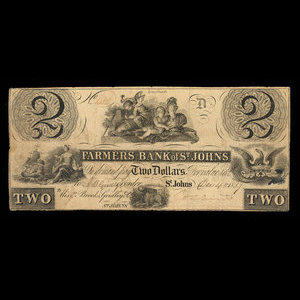 Canada, Farmers Bank of St. Johns, 2 dollars : December 4, 1837