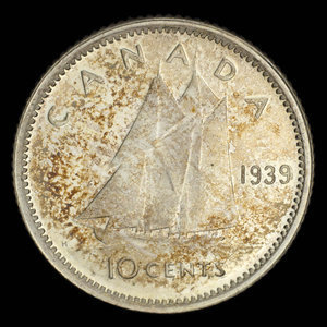 Canada, George VI, 10 cents : 1939