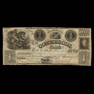 Canada, Commercial Bank of Fort Erie, 1 dollar : January 1851