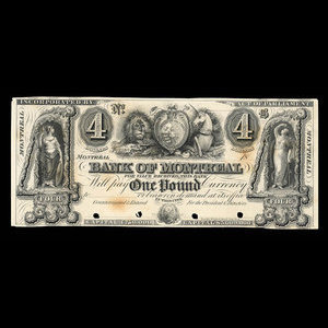 Canada, Bank of Montreal, 4 dollars : 1860