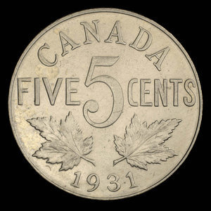 Canada, George V, 5 cents : 1931