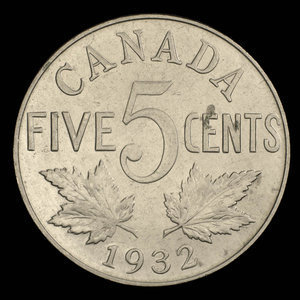 Canada, George V, 5 cents : 1932