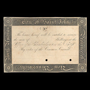 Canada, City of Saint John, no denomination : 1837