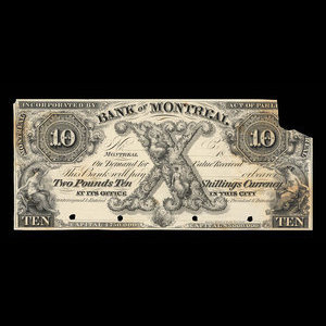 Canada, Bank of Montreal, 10 dollars : 1861