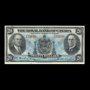 Canada, Royal Bank of Canada, 20 dollars : January 3, 1935