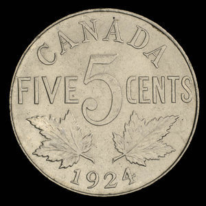 Canada, George V, 5 cents : 1924
