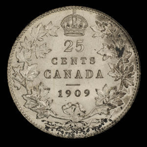 Canada, Edward VII, 25 cents : 1909