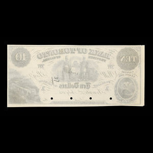 Canada, Bank of Toronto (The), 10 dollars : July 3, 1859