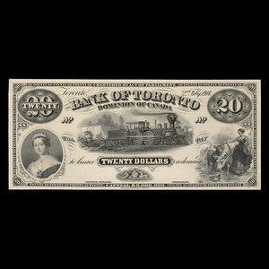 Canada, Bank of Toronto (The), 20 dollars : February 1, 1914