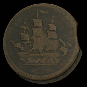 Canada, unknown, 1/2 penny : 1838